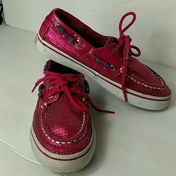 Sperry Top Side Bahama Boat Girls Shoe Sequined - Picture 1 of 8